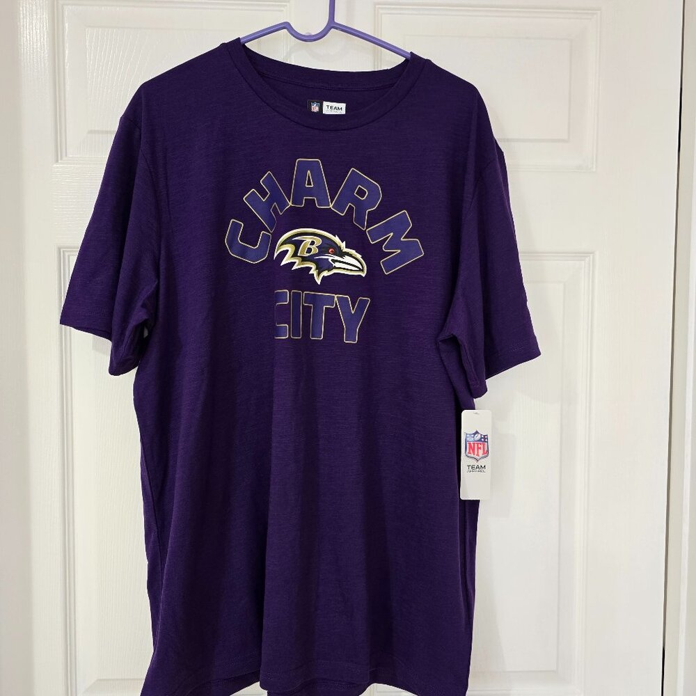 Baltimore Ravens Men's NFL Team Apparel‎ T-Shirt Poly/Cotton Purple Sz 2XL NWT